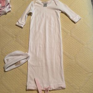 TBBC Pink and white gown and hat